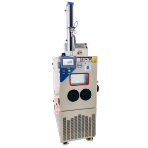 Environmental tensile chamber with glove ports